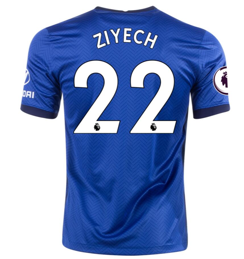 Chelsea Home Kit Soccer Jersey HAKIM ZIYECH #22 2020/21